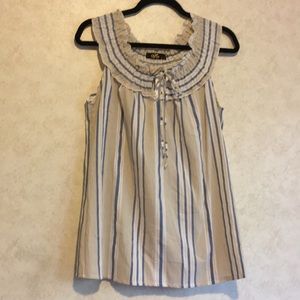 NWT win Seersucker chambray cotton striped tank